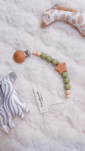 Outseam Pacifier Clip Stars — handmade pacifier holder with silicone beads