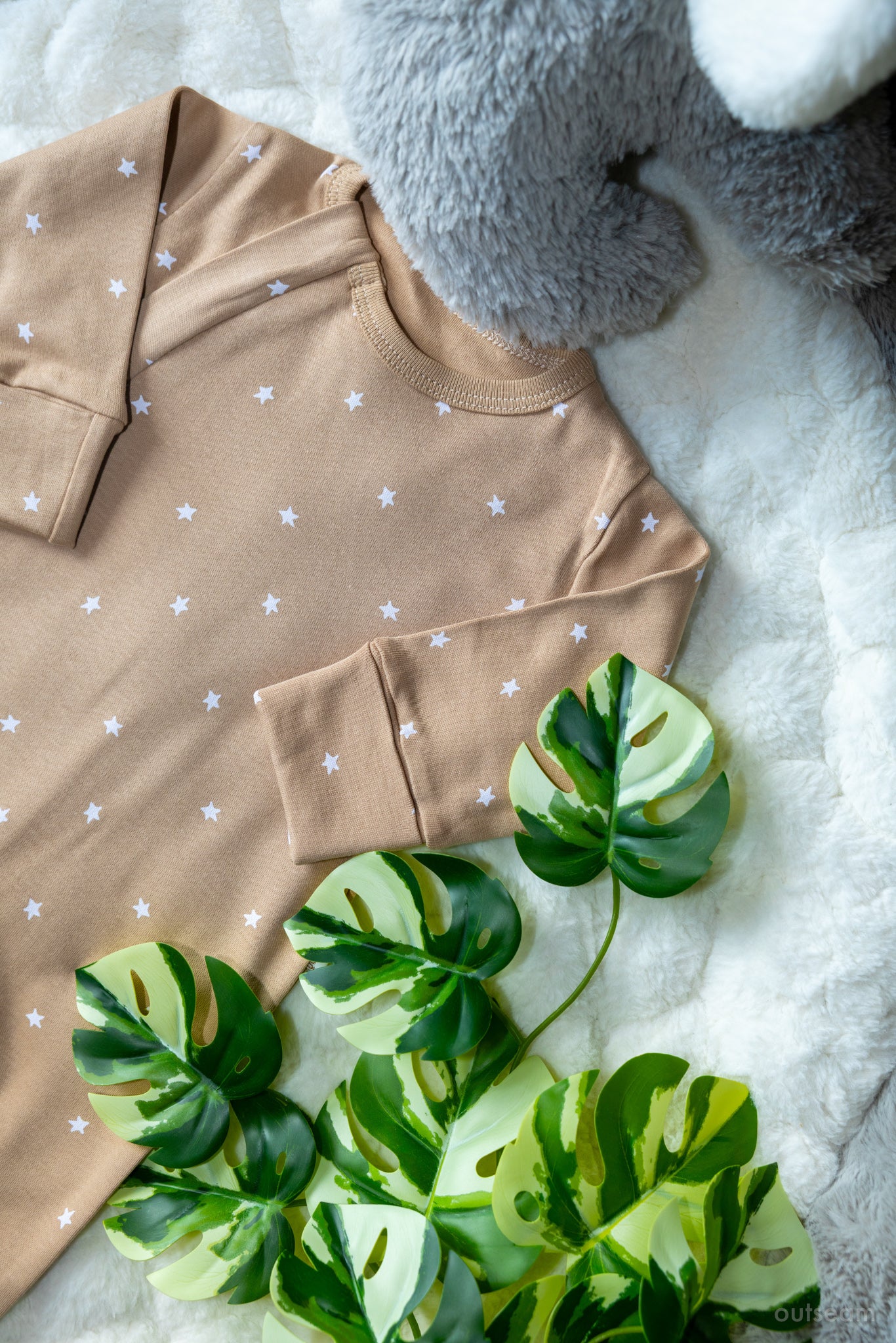 Outseam Sleepsuit Zipper Brown — detail view 2