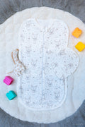 Outseam Newborn Sleep Cocoon - Rabbit — soft cotton baby sleep cocoon with outward seams